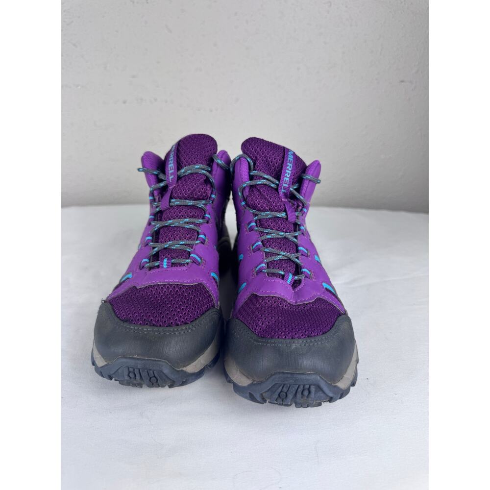 Merrell Kids Oakcreek Mid Lace Waterproof Purple Boots Girls Size 3 - Picture 3 of 8